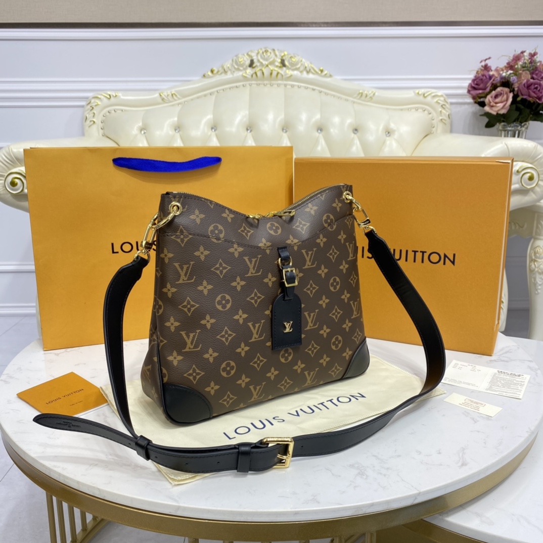 Louis Vuitton ODEON MM Handbag Monogram M45352 Black